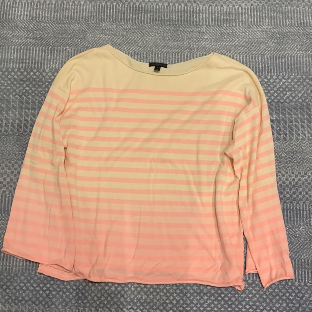 J Crew sweater ombré striped detail size L